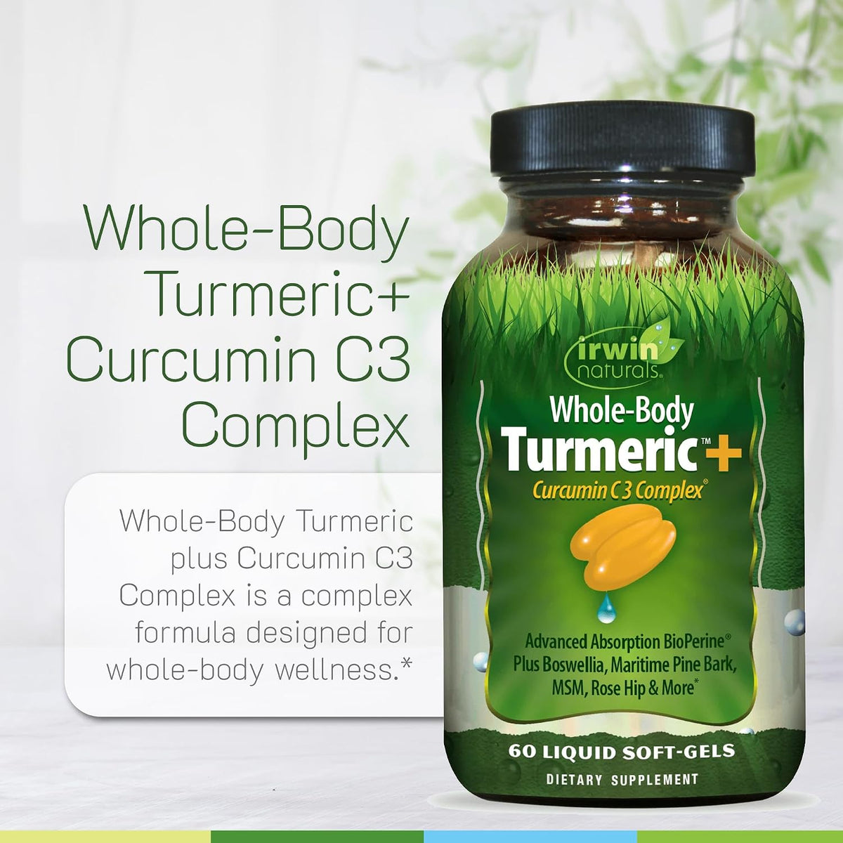 Irwin Naturals Whole-Body Turmeric Curcumin Wellness Formula | 60 Softgels
