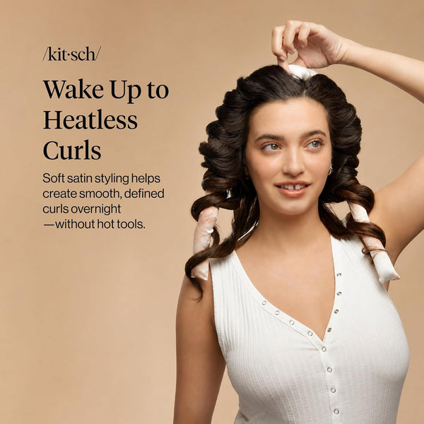 Kitsch Satin Heatless Curls Overnight Set Sunset Tie Dye