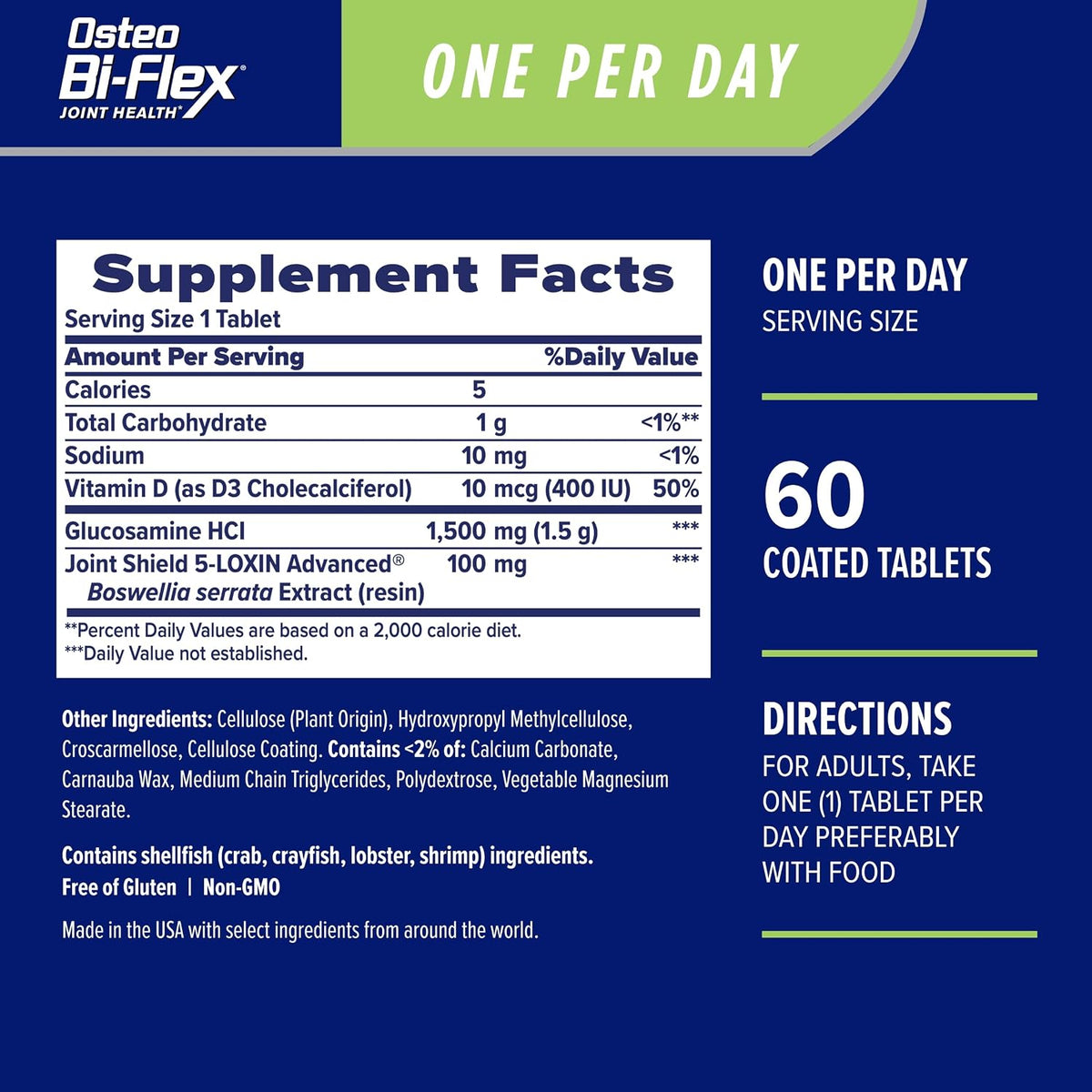 Osteo Bi-Flex One Per Day Vitamin D Supplement, 60 Coated Tablets