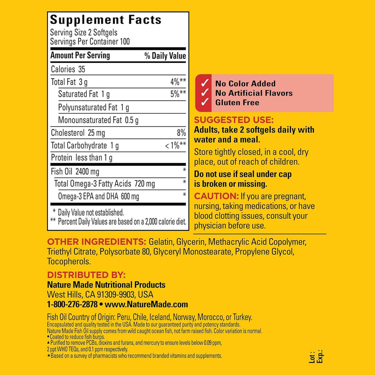 Nature Made Fish Oil Burp-less, 1200 mg, Liquid Softgels, 200 ea - OTC Shoppe Express