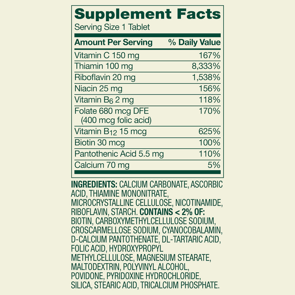 Spring Valley Super Vitamin B-Complex Tablets Dietary Supplement Value Size, 500 Count