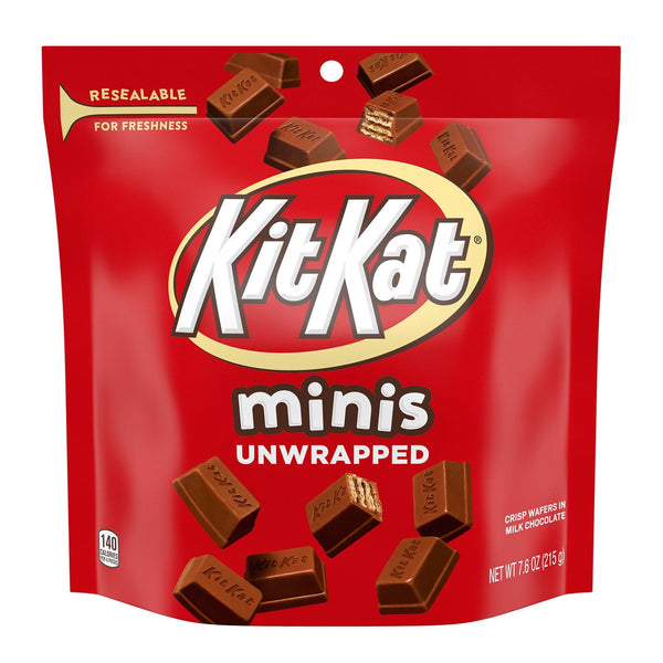 Kit Kat Minis Unwrapped Milk Chocolate Wafer Candy, Bag 7.6 oz