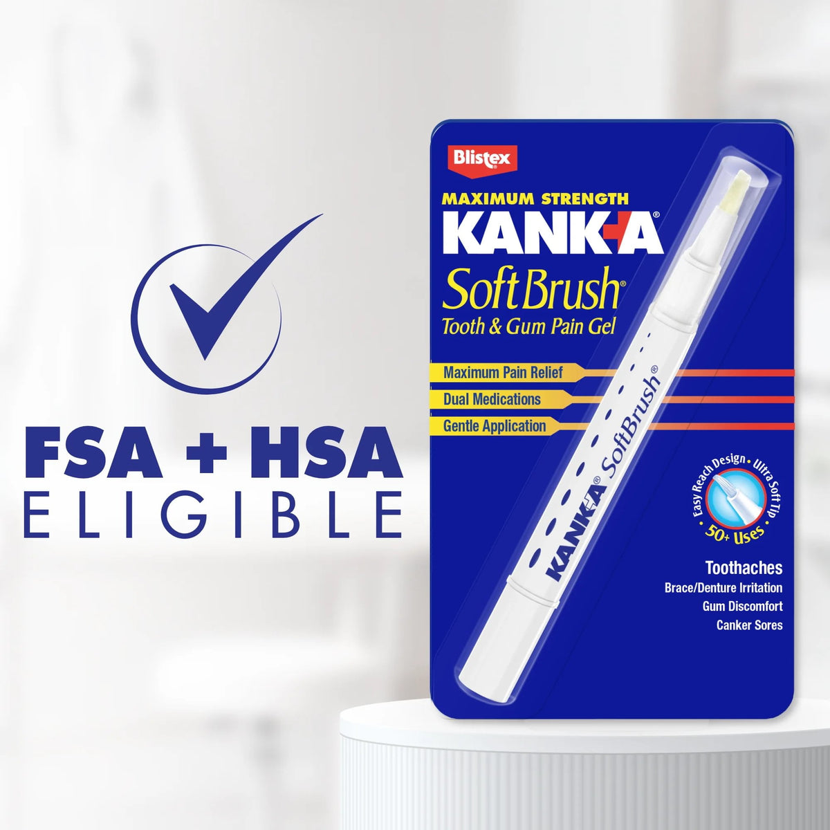 Kank-A Oral Pain Relief Gel with SoftBrush Applicator, .07 oz