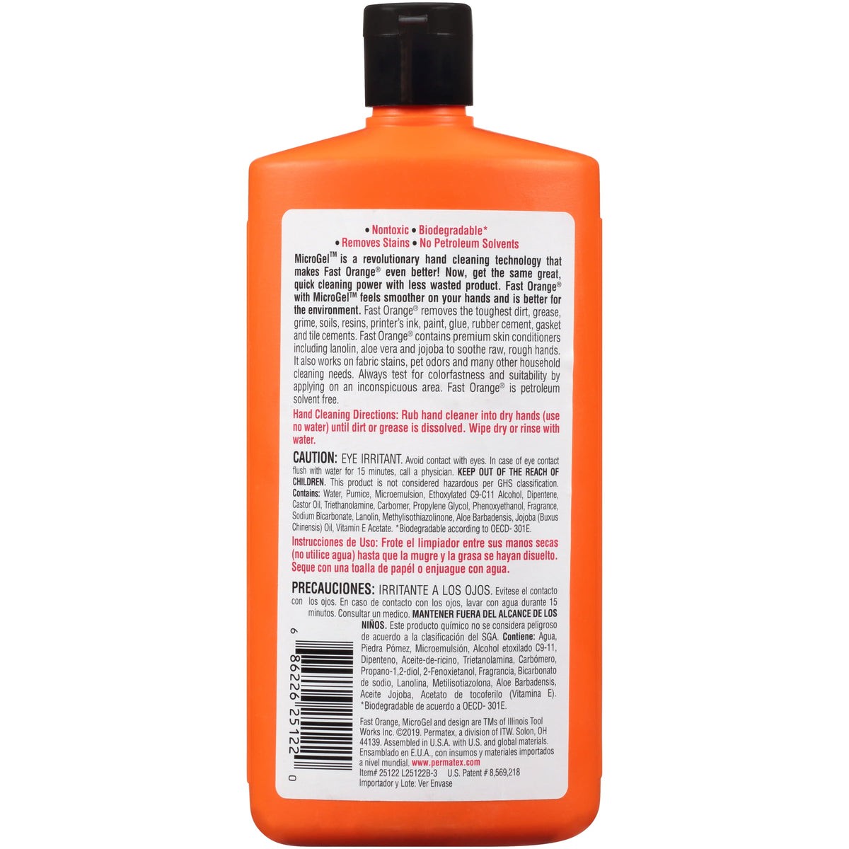 Fast Orange, Micro Gel Pumice Hand Cleaner, Orange Scented, 15 oz Permatex - 25122