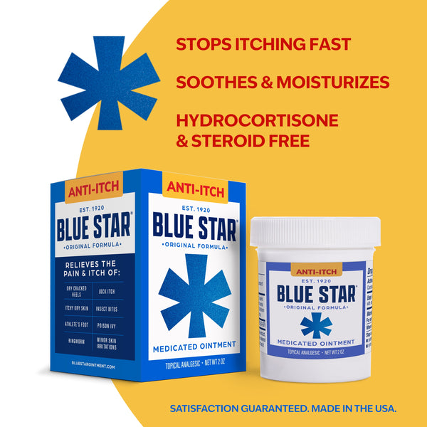 Blue Star Anti-Itch Medicated Ointment, Hydrocortisone and Steroid-Free, 2 oz