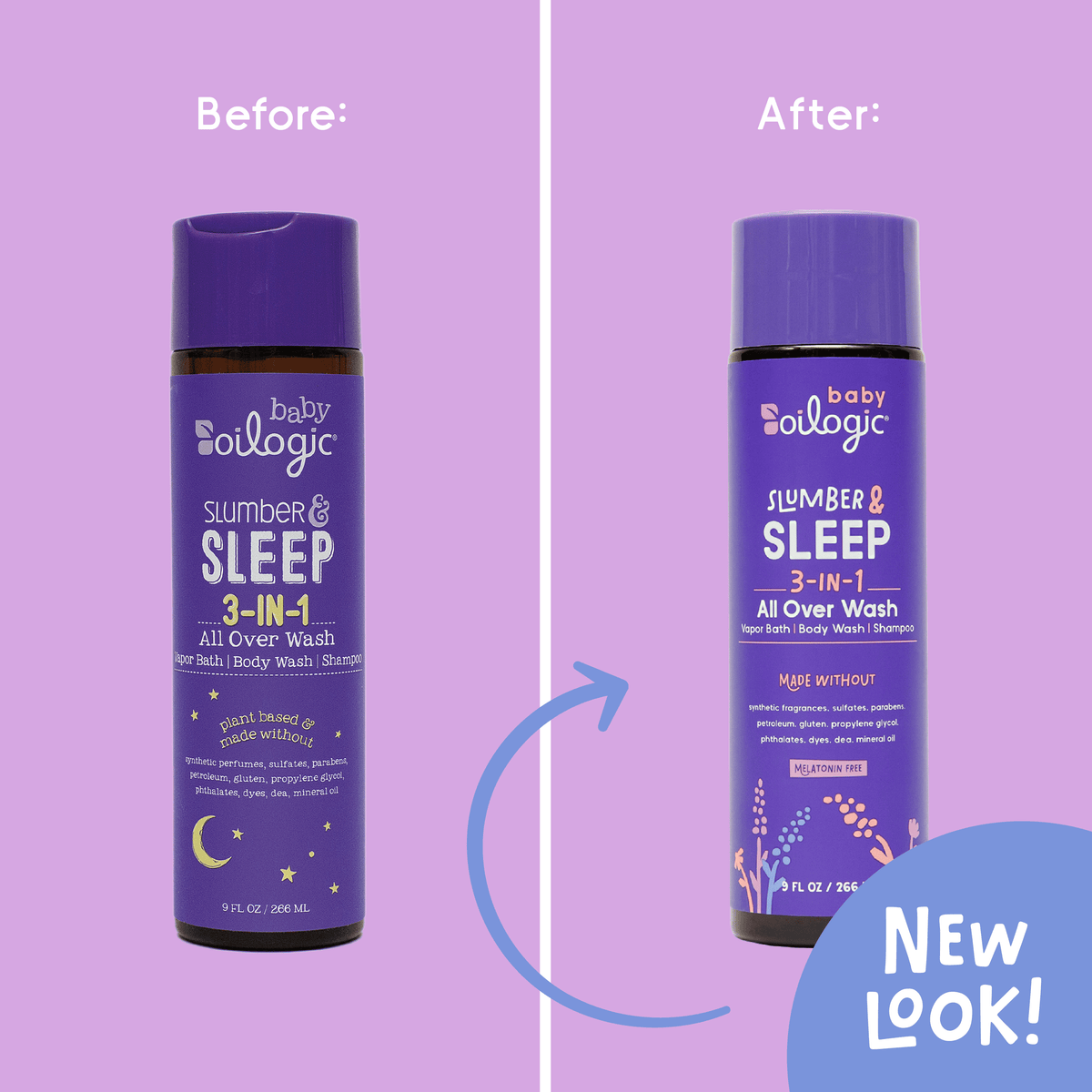 Oilogic 3 in 1 Slumber & Sleep Baby Safe Essential Oil Vapor Bath & Shampoo, 9 fl oz