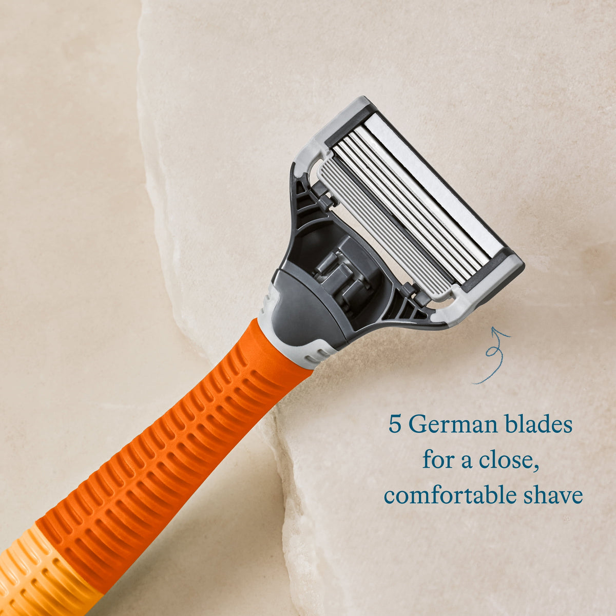 Harry's Shaving Razor for Men with 2 Razor Blade Refill Cartridges, Ember Orange