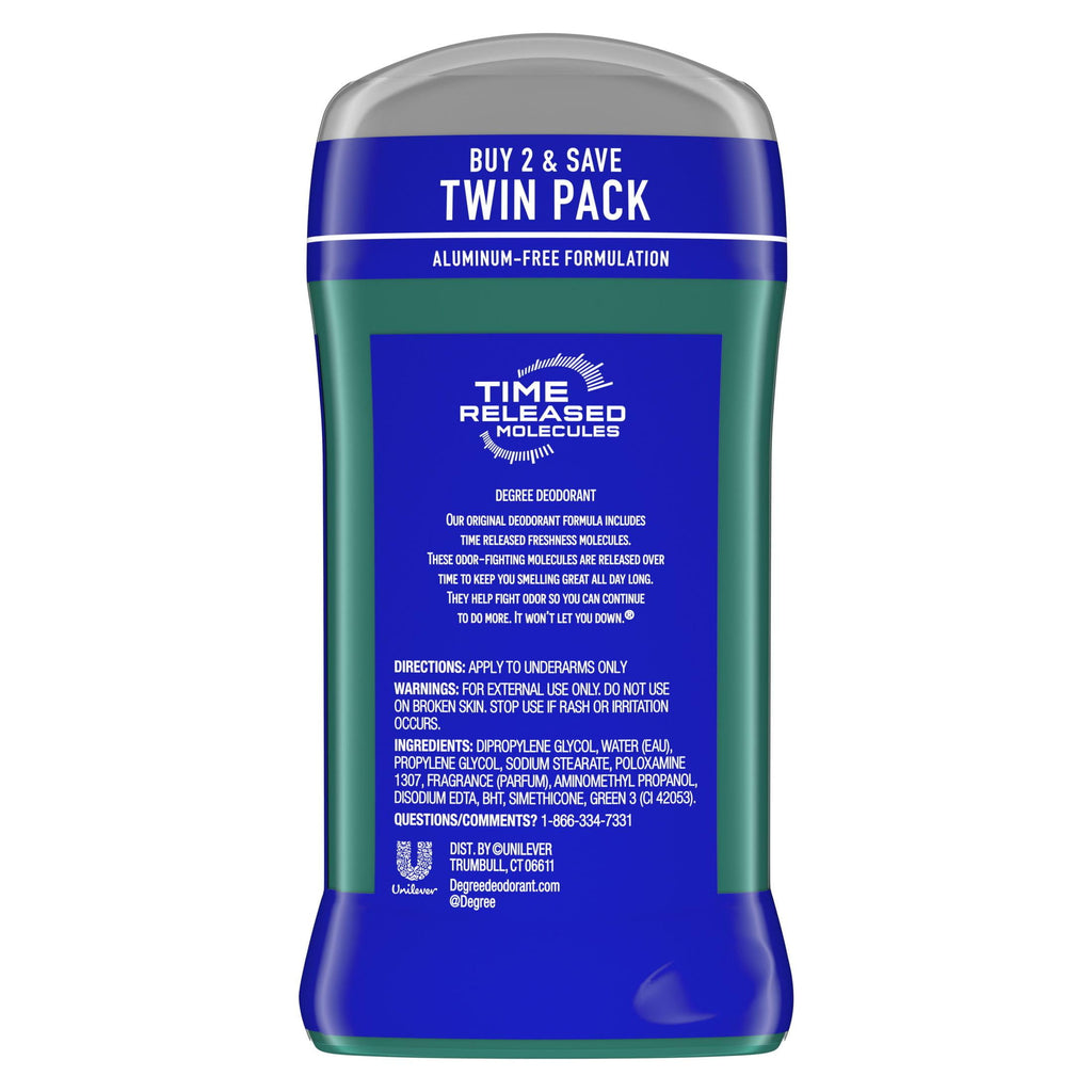 Degree Long Lasting Men's Deodorant Stick Twin Pack, Arctic Edge, 3 oz