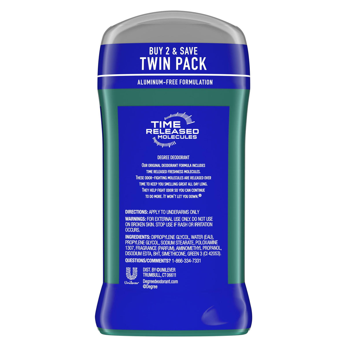 Degree Long Lasting Men's Deodorant Stick Twin Pack, Arctic Edge, 3 oz