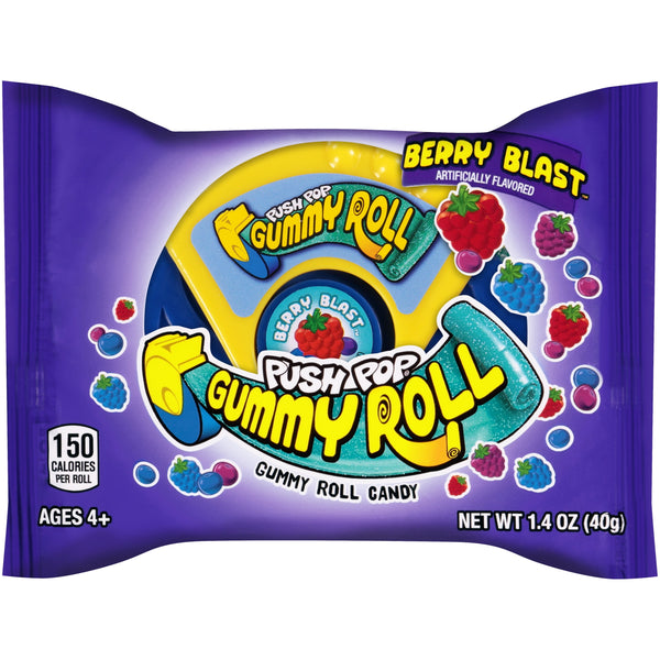 Push Pop Gummy Roll Assorted Flavors Gummy Candy, 1.4oz, 1 Count