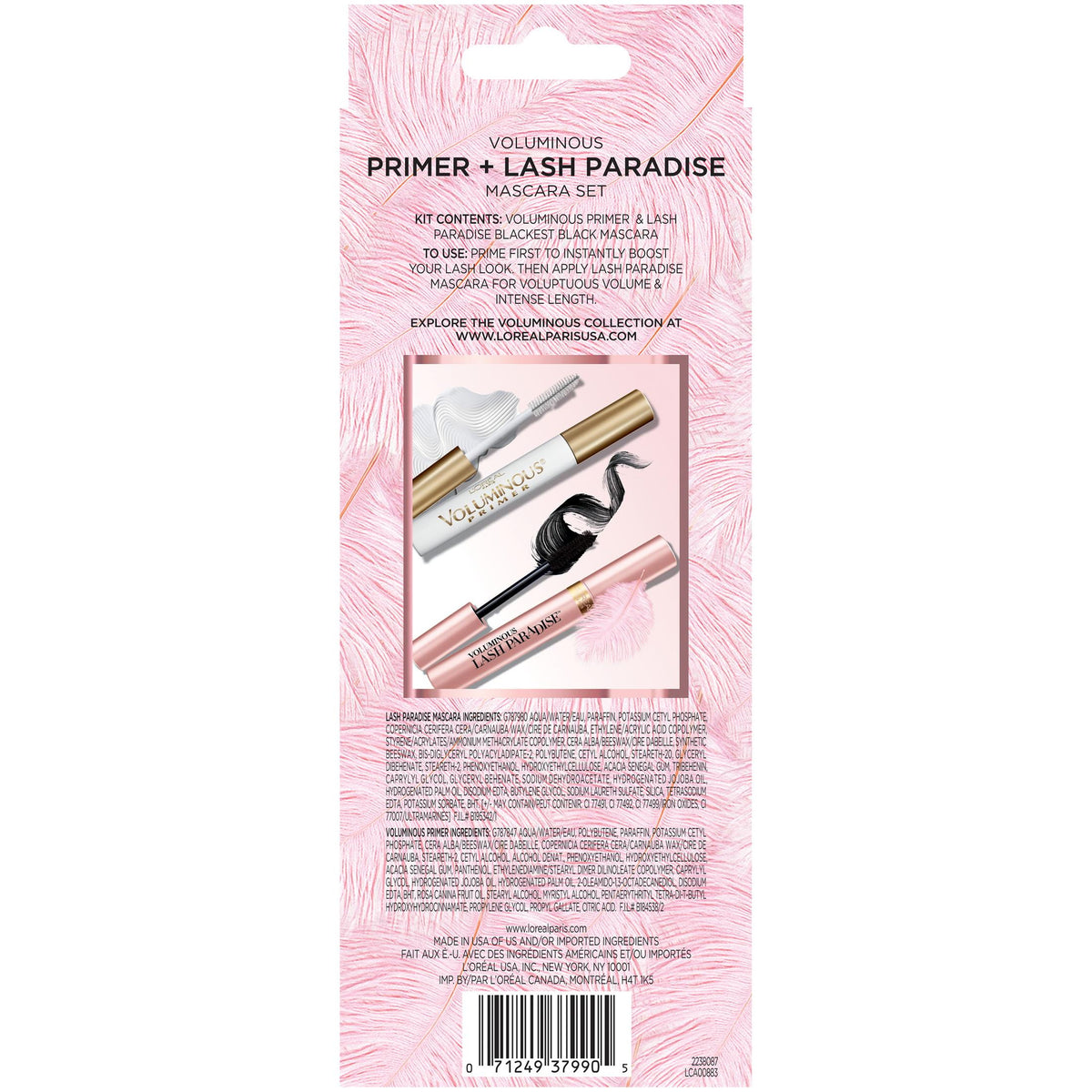 L'Oreal Paris Voluminous Waterproof Mascara, Blackest Black, Combo Pack