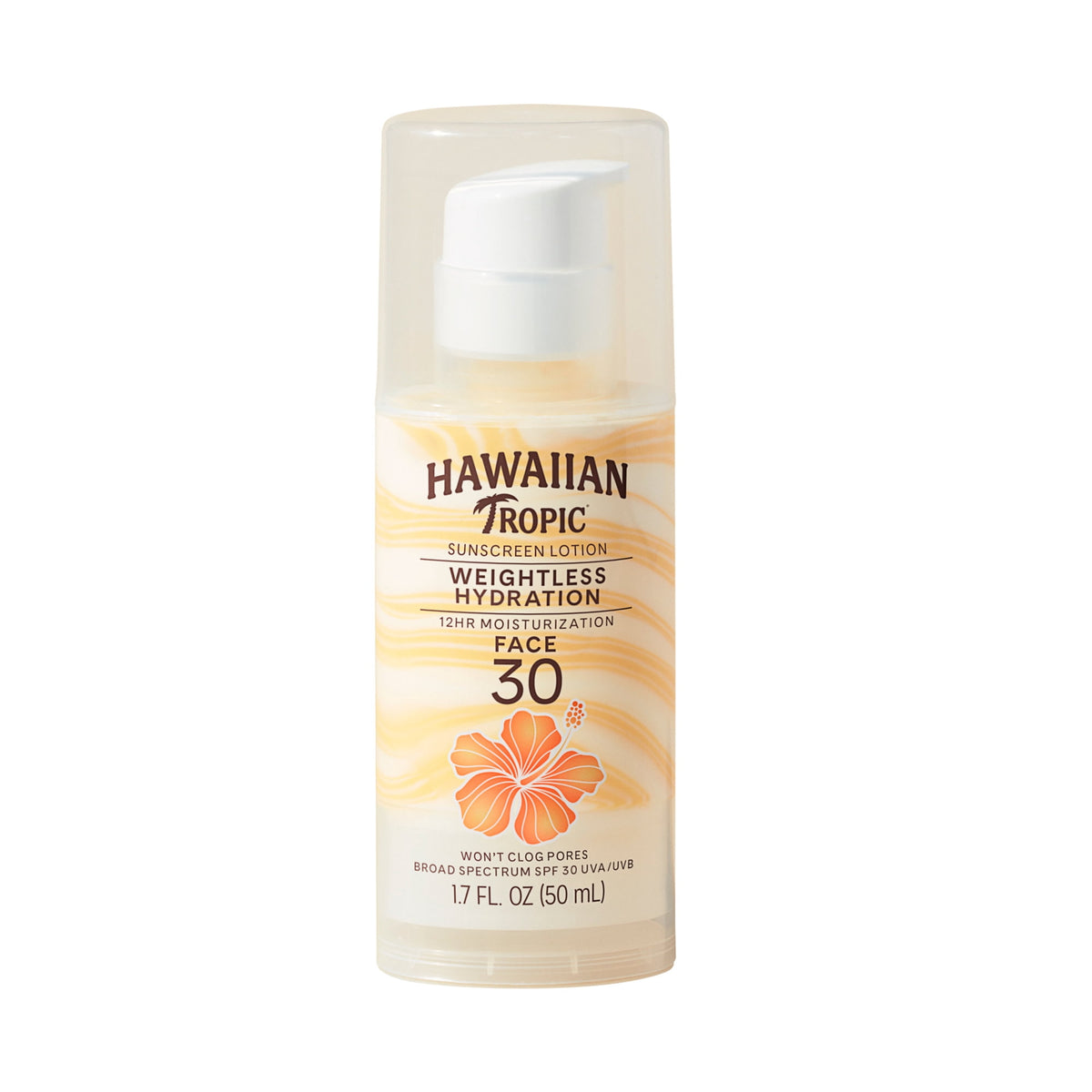 Hawaiian Tropic Weightless Hydration Lotion Sunscreen for Face SPF 30, Travel Size 1.7 Fl Oz
