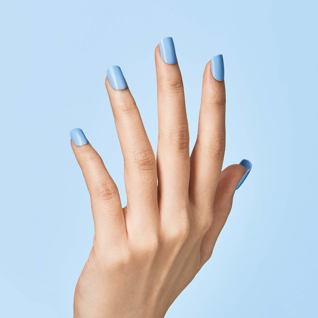 Impress Color Press On Nails, No Glue Needed, Solid Blue, Short Squoval, 30 Ct.