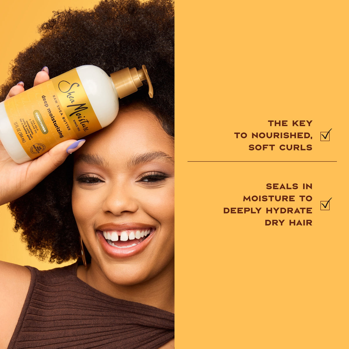 SheaMoisture Conditioner for Curly Hair Restorative Raw Shea Butter Deep Moisturizing Conditioner, 13 fl oz