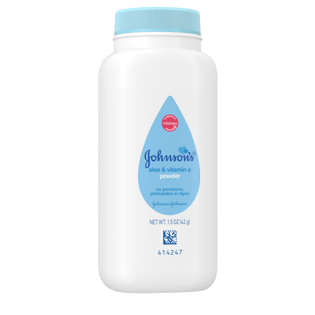 Johnson's Naturally Derived Cornstarch Powder for Baby & Toddler with Aloe & Vitamin E, 1.5 oz