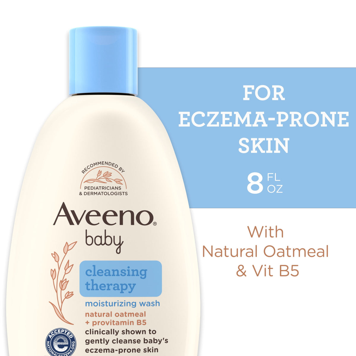 Aveeno Infant Baby Cleansing Therapy Moisturizing Bath Body Wash, Oatmeal, 8 fl oz