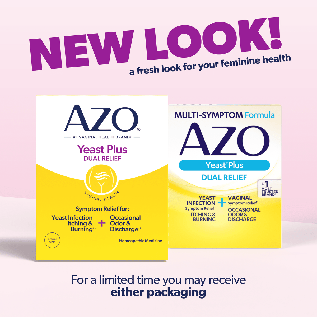 AZO Yeast Plus Dual Relief Tablets, Eases Itching, Burning, Odor & Discomfort from Yeast Infections, FSA/HSA Eligible, 60 Count