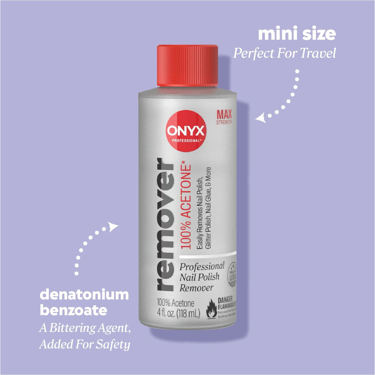 ONYX Professional 100% Acetone* Nail Polish Remover  4 fl oz