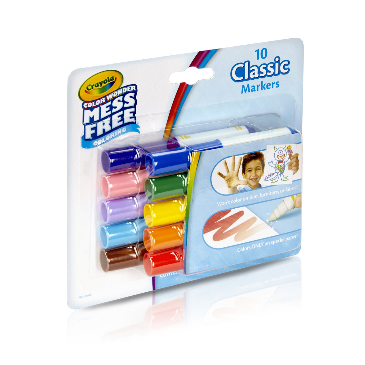Crayola Color Wonder Mini Markers, 10 Ct, Classic Colors, Toddler Art Supplies, Travel Activity, Coloring Gift for Kids, 3+