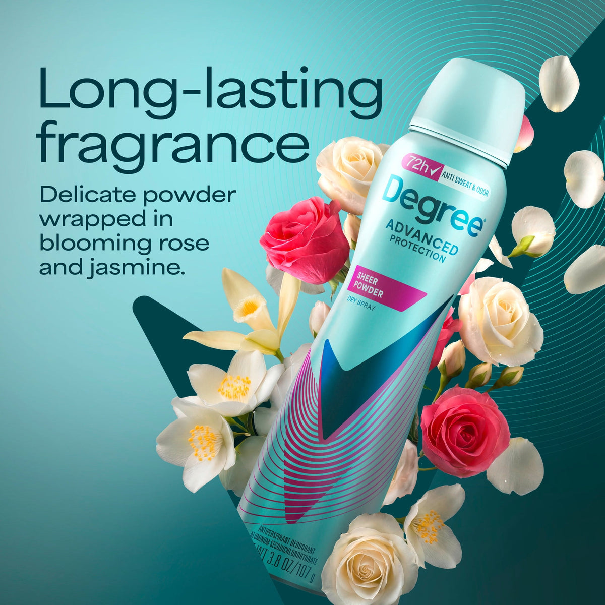 Degree Antiperspirant Deodorant Dry Spray 72-Hour Sweat And Odor Protection Sheer Powder Deodorant Spray For Women With Body Heat Activated