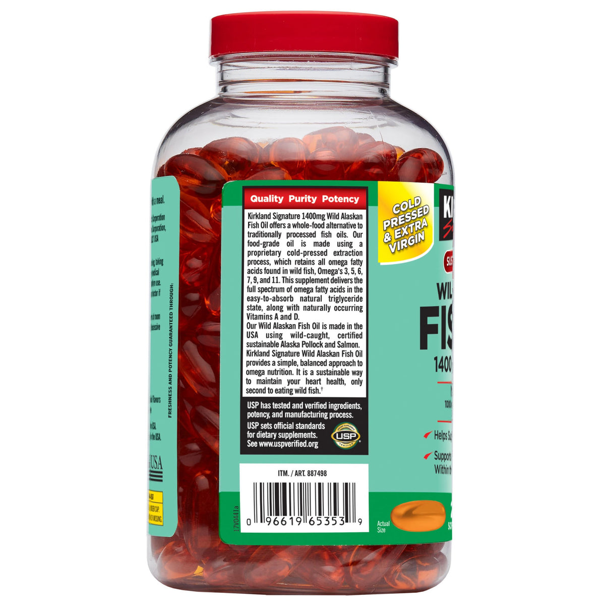 Kirkland Signature Wild Alaskan Fish Oil Softgels, 230 ea