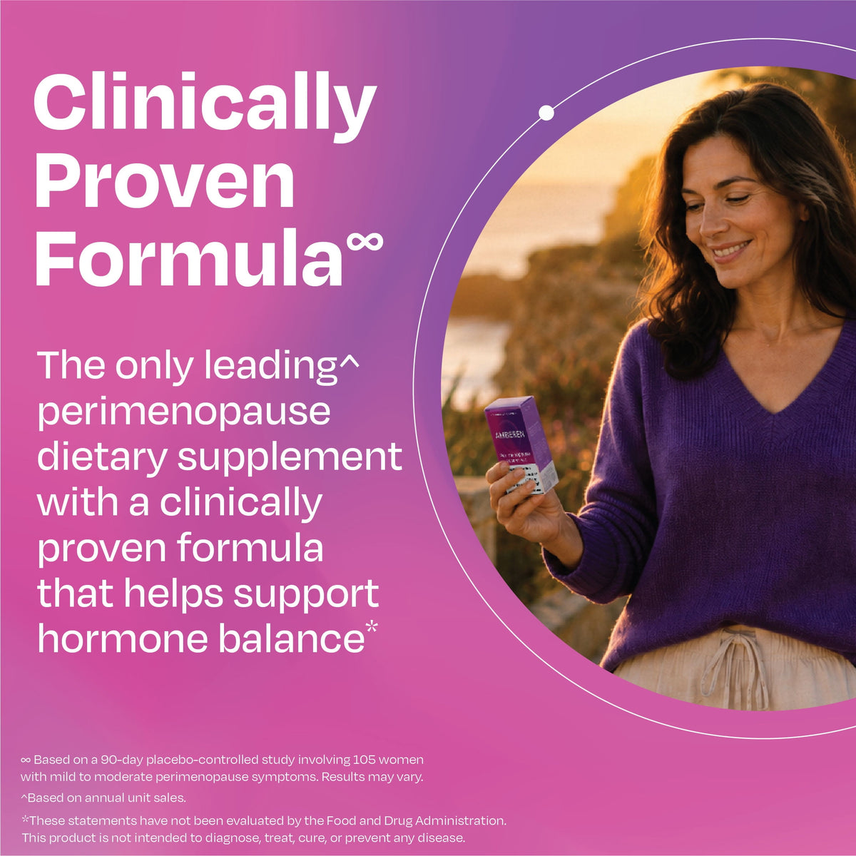 Amberen Multi-Symptom Perimenopause Supplements for Women, Night Sweats & Hot Flash Relief, 60 Count