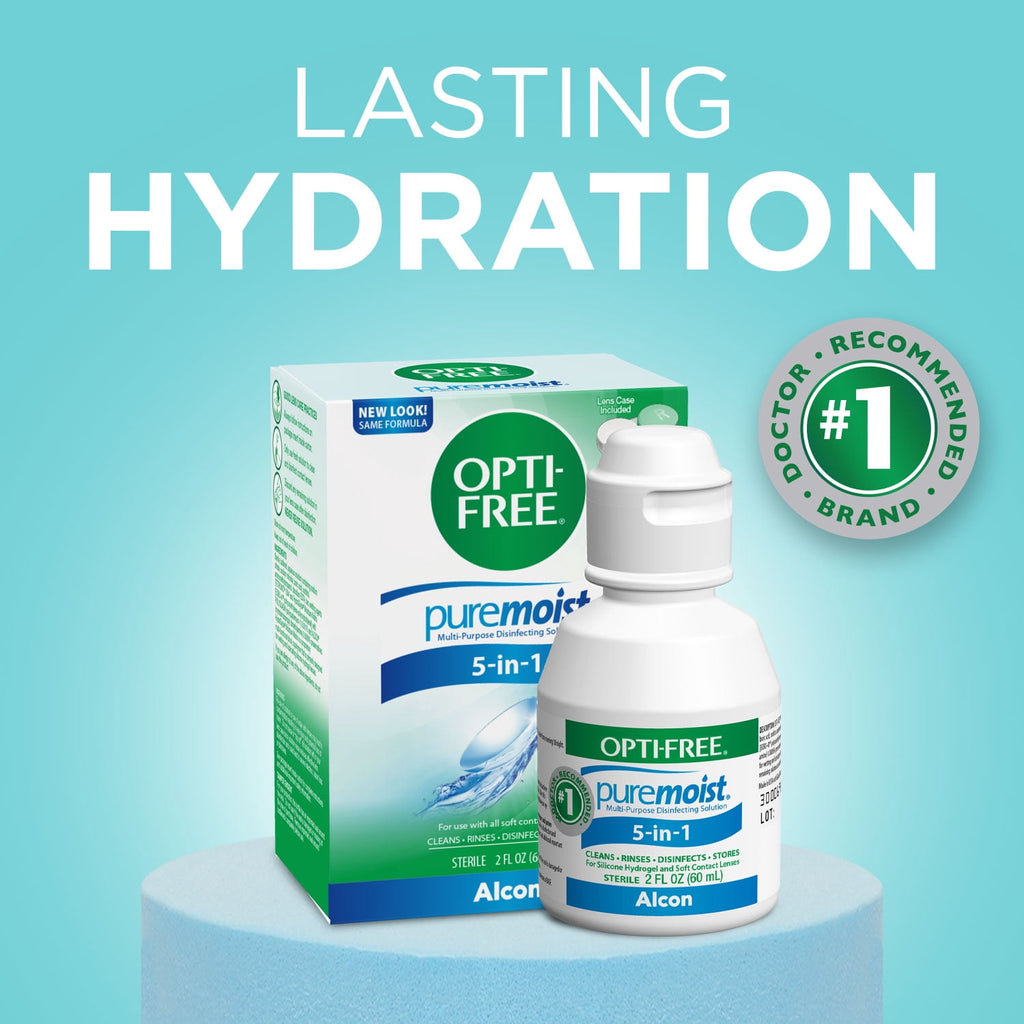 OPTI-FREE Puremoist Multi-Purpose Disinfecting Contact Lens Solution, 2 fl oz