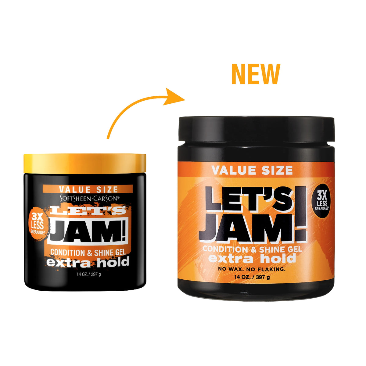 Softsheen Carson Let's Jam! Condition and Shine Gel, for Frizzy Hair and Frizz Control, 14 oz