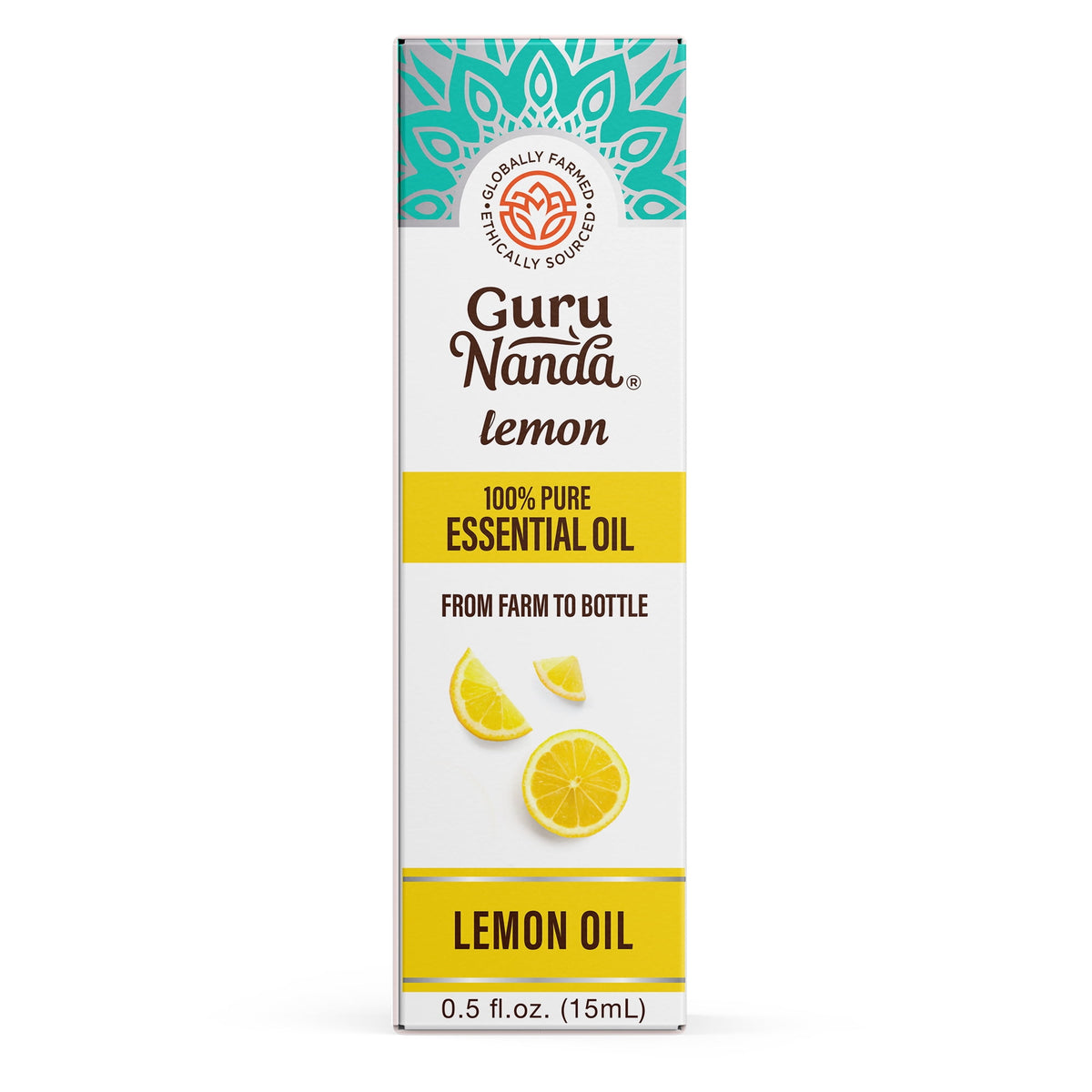 GuruNanda Pure & Natural Lemon Essential Oil, Aromatherapy & Diffuser, 15 mL