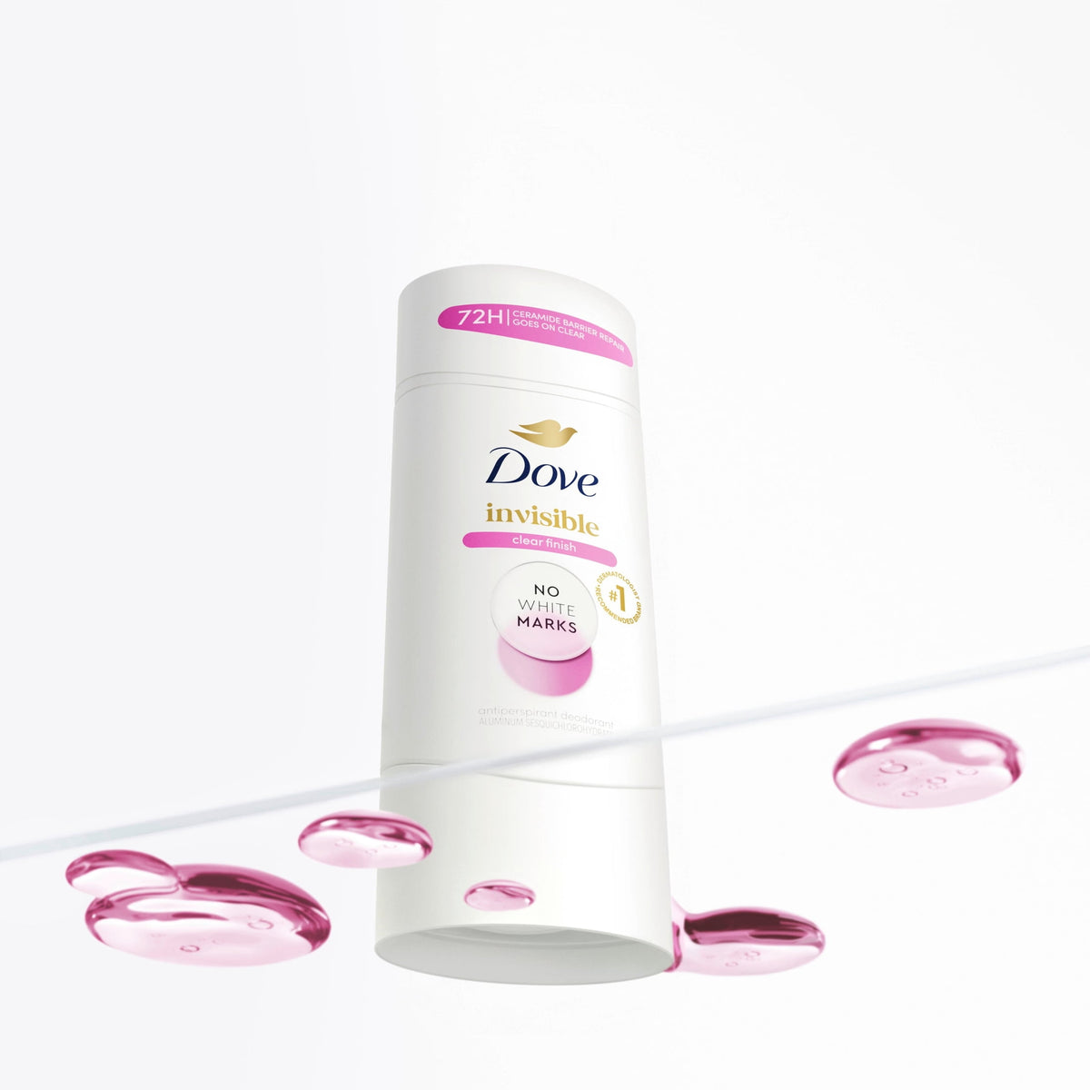 Dove Advanced Care Antiperspirant Deodorant For Women No White Marks Clear Finish 72 Hour Sweat and Odor Protection, 2.6 oz