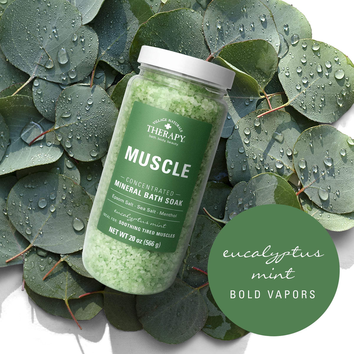 Village Naturals Therapy Muscle Relief Concentrated Mineral Bath Soak, 2 oz.