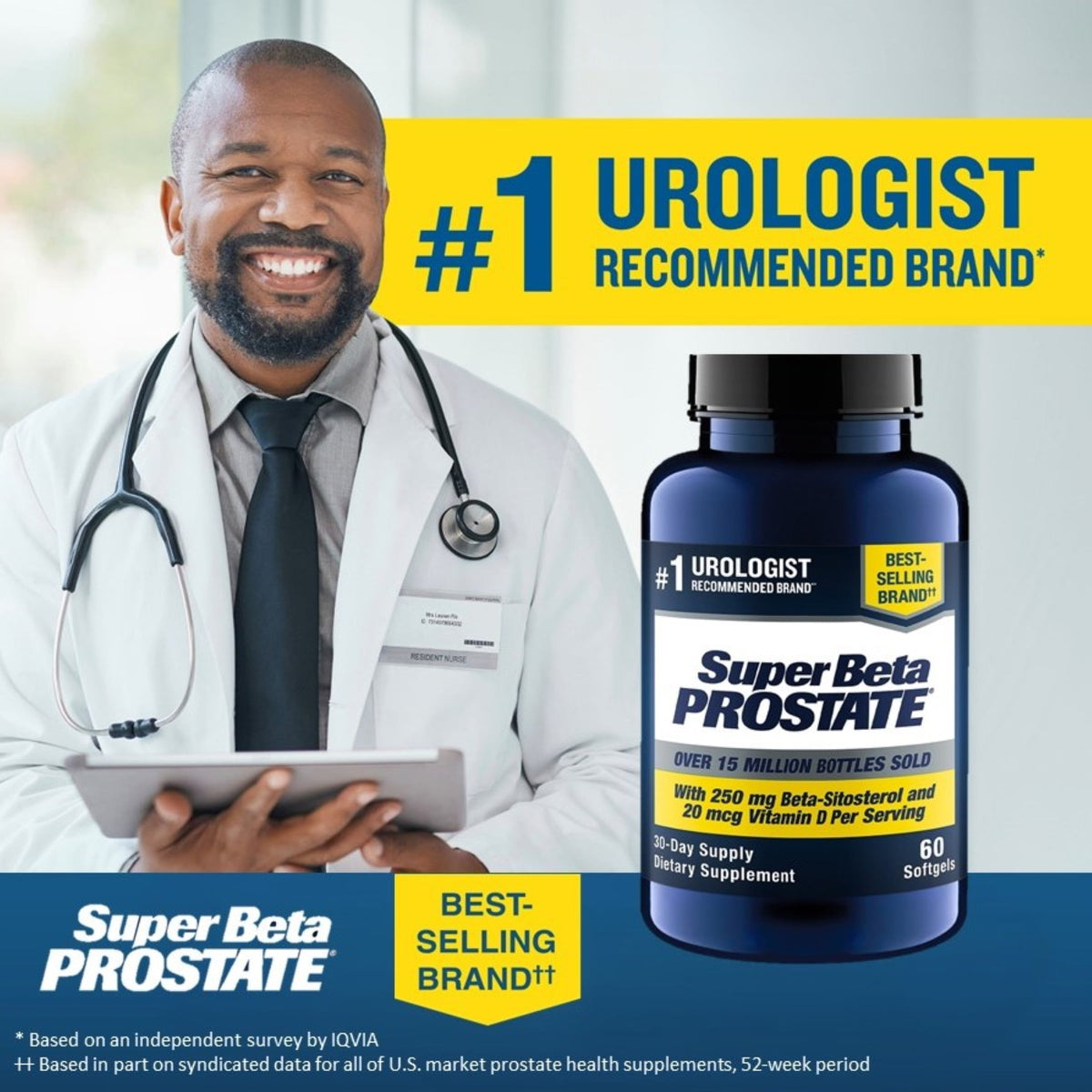 Super Beta Prostate, Recommended Prostate Supplement for Men, Reduce Bathroom Trips Night, Promote Sleep & Bladder Emptying, Beta Sitosterol
