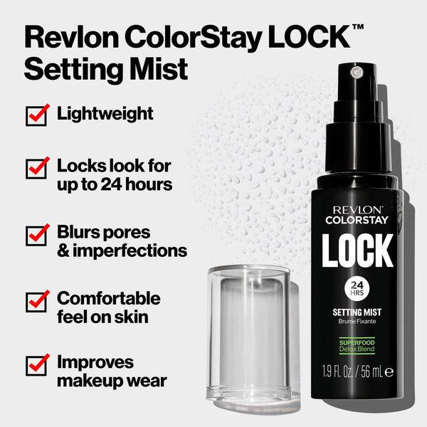 Revlon ColorStay Lock Setting Mist Spray, Lightweight, Longwear, Setting Mist, 1.9 fl oz