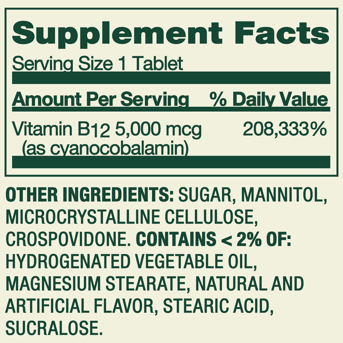 Spring Valley Fast-Dissolve Extra Strength Vitamin B12 Dietary Supplement Tablets for Metabolism Support, Mixed Berry, 5000 mcg, 45 Count