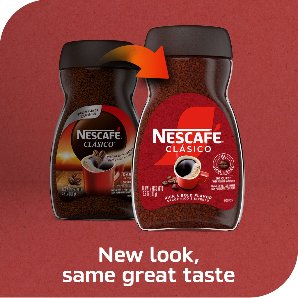 NESCAFÉ CLÁSICO Dark Roast Coffee, Instant Coffee, 7 oz, 1 Jar