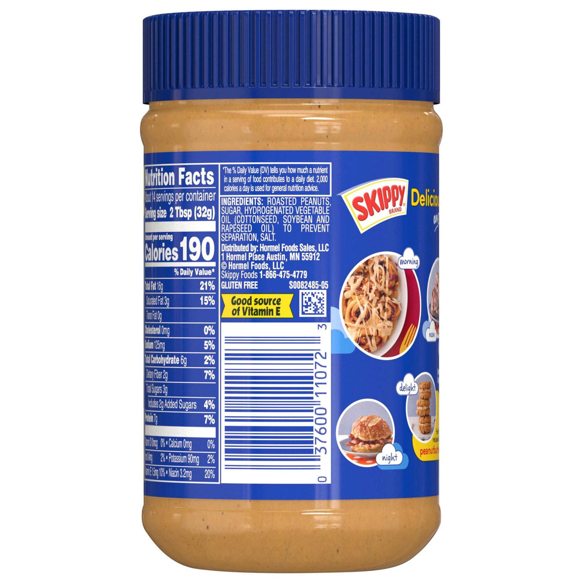 SKIPPY SUPER CHUNK Peanut Butter, 7 g Protein Per Serving, Shelf-Stable, 16.3 oz Plastic Jar