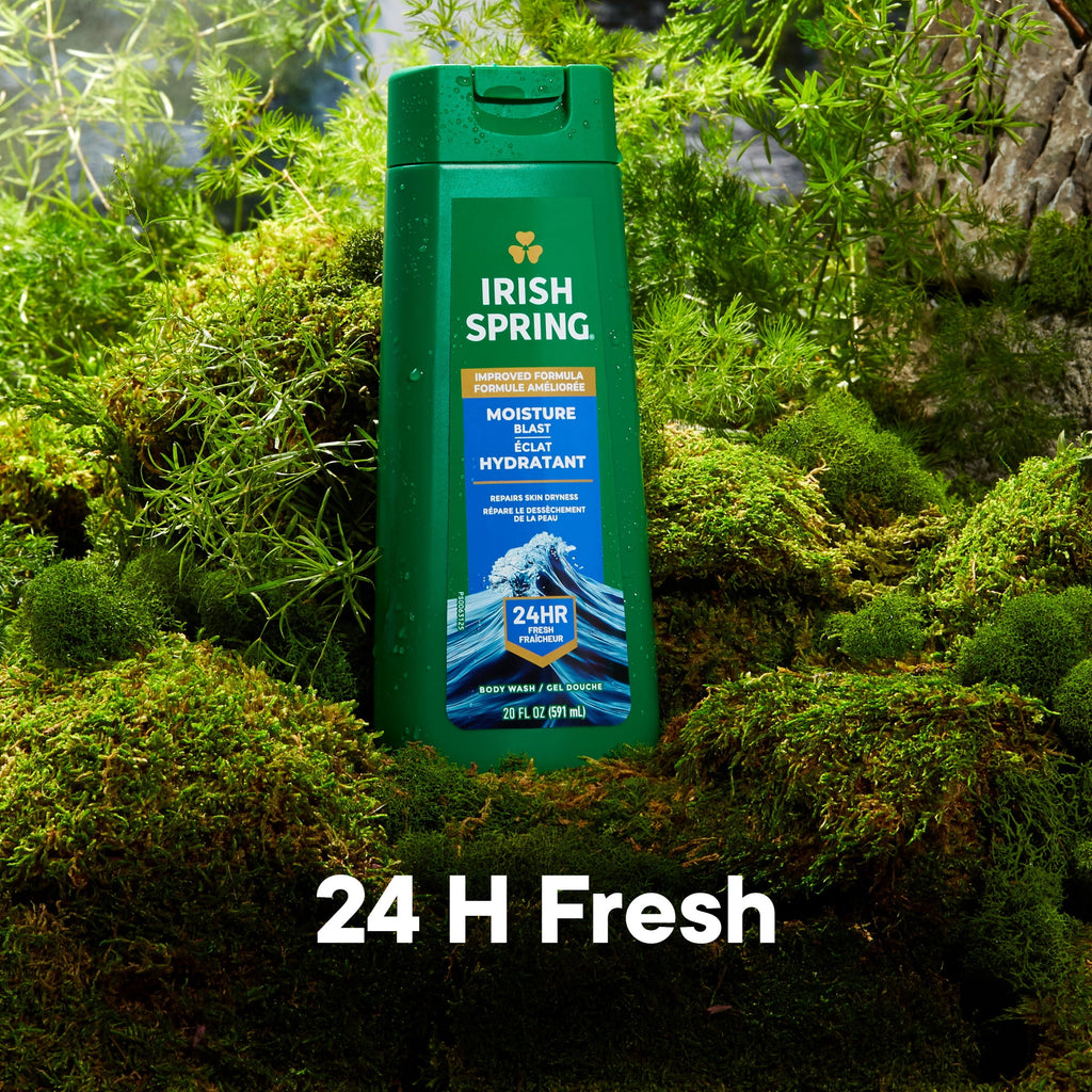 Irish Spring Men's Body Wash, Moisture Blast Body Wash for Men, All Skin Types, 20 fl oz Bottle