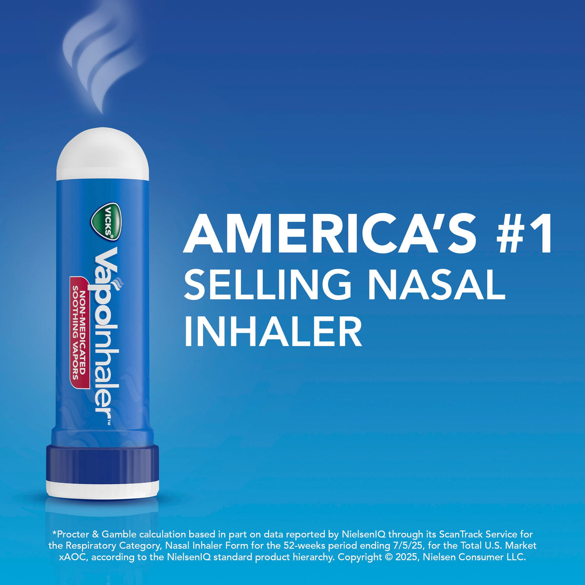 Vicks VapoInhaler Portable Nasal Inhaler, Non-Medicated, 1 Scented Stick