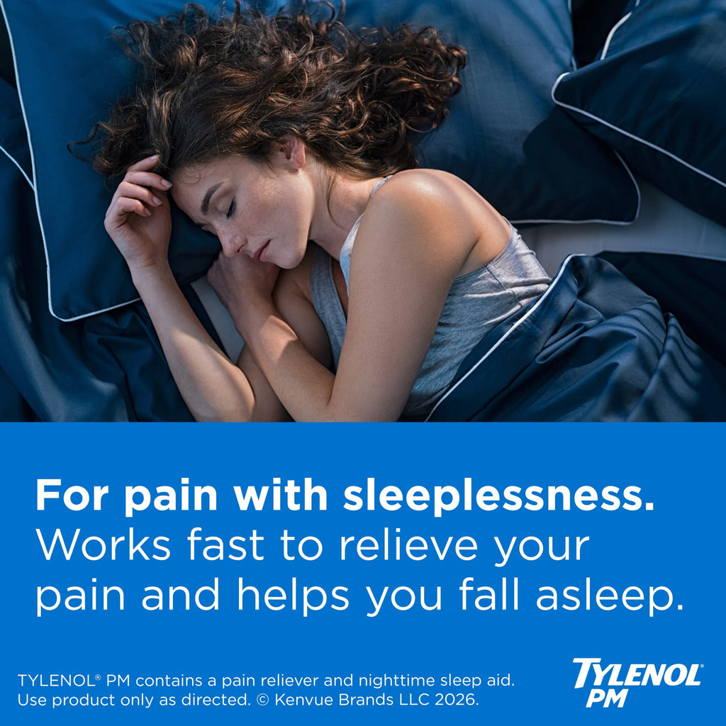 Tylenol PM Extra Strength Nighttime Pain Relief and Sleep Aid Caplets, Fast, Strong, 150 Count