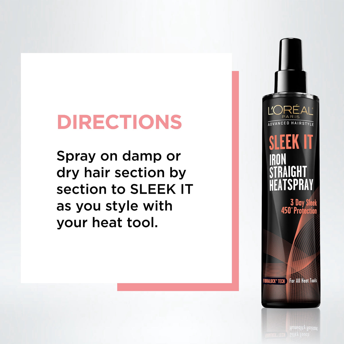 L'Oreal Paris Advanced Hairstyle SLEEK IT Iron Straight Heat Spray, Anti-Frizz, 5.7 fl oz