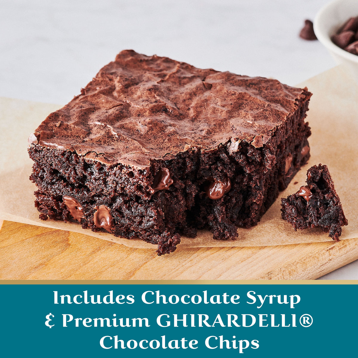 GHIRARDELLI Ultimate Chocolate Premium Brownie Mix, a Premium Baking Mix, Includes Chocolate Syrup and Chips, 19 oz Box