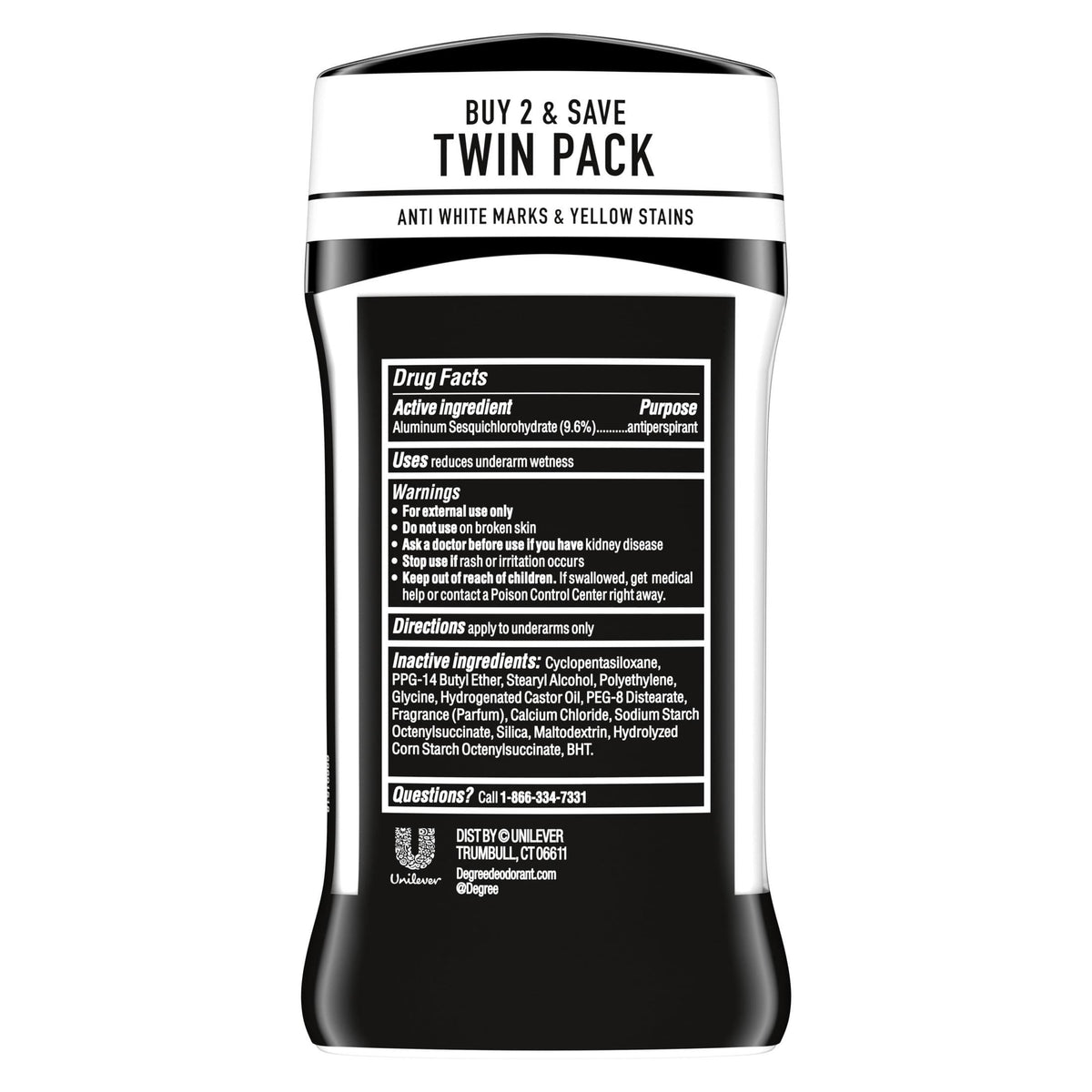 Degree Men UltraClear Antiperspirant Deodorant 72-Hour Sweat & Odor Protection Black + White Antiperspirant For Men With MotionSense Technology 2.7 oz