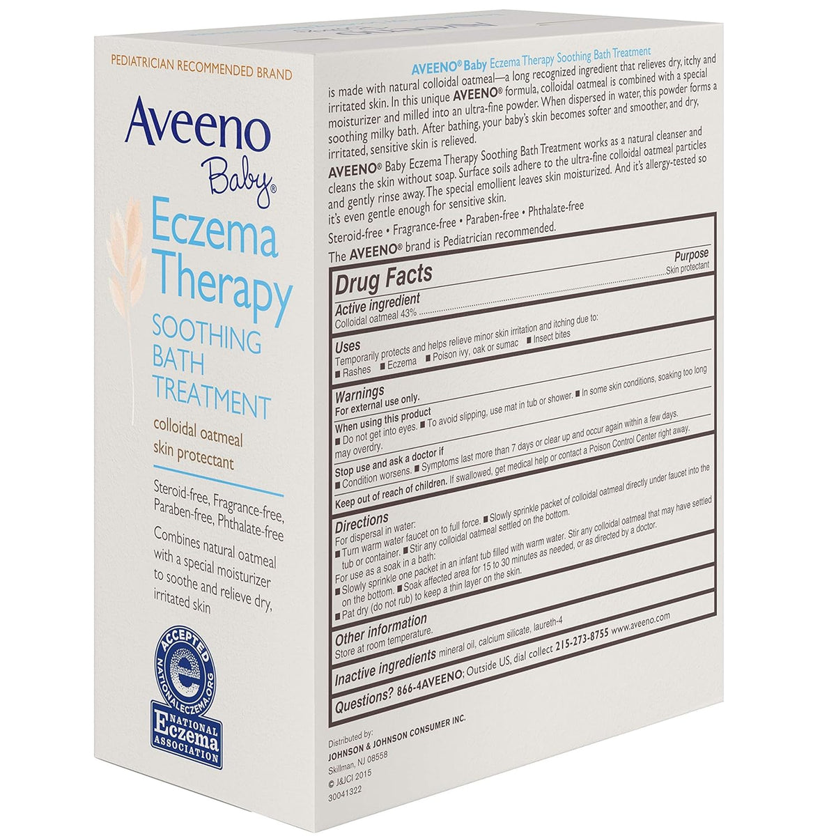 Aveeno Baby Eczema Therapy Soothing Bath Treatment, Packets, 5 ea