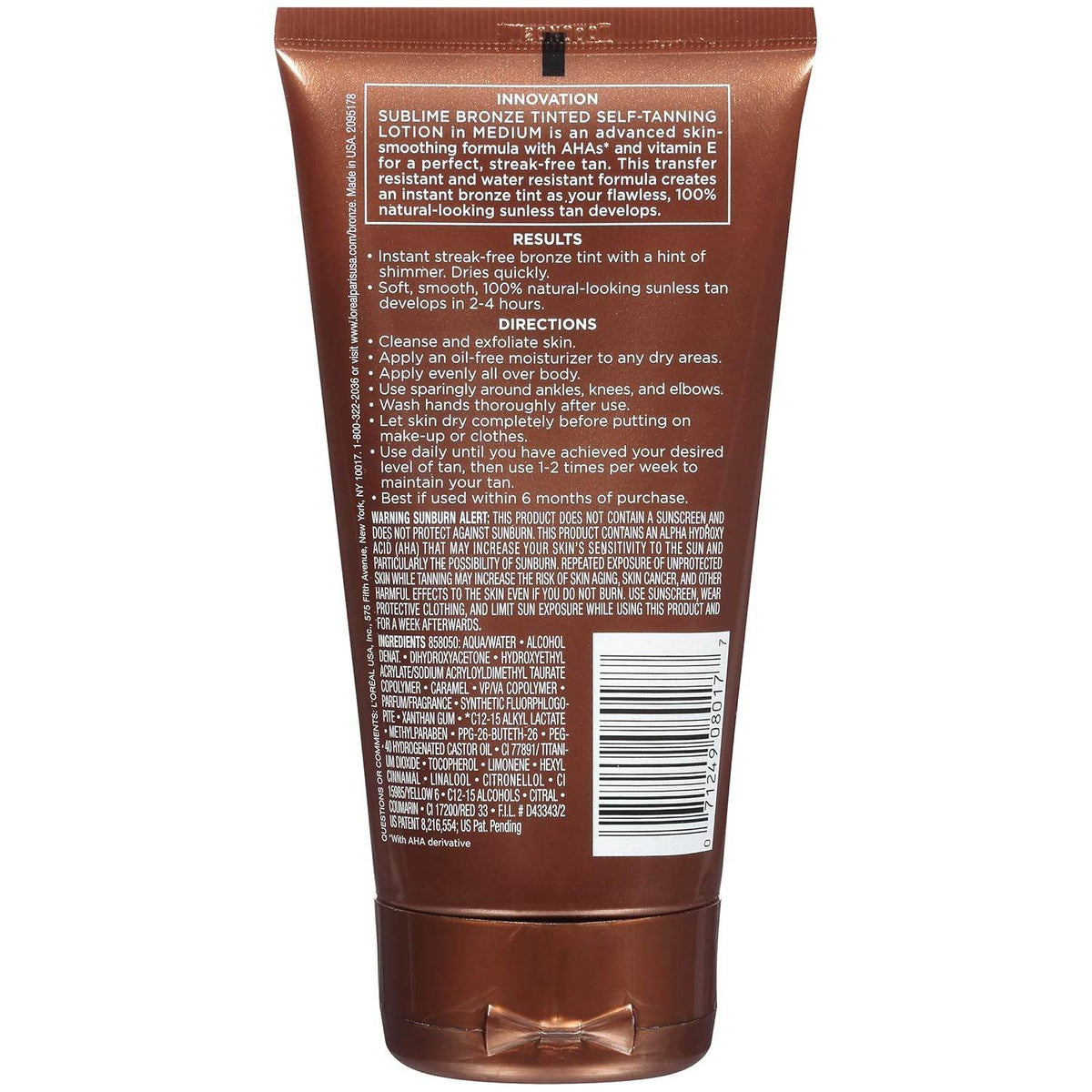 L'Oreal Paris Sublime Bronze Tinted Self-Tanning Lotion, Medium, 5 oz - OTC Shoppe Express