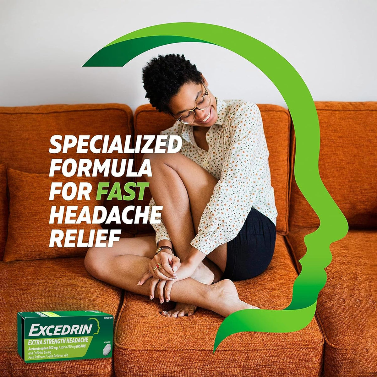 Excedrin Extra Strength Caplets for Headache Pain Relief, 100 count