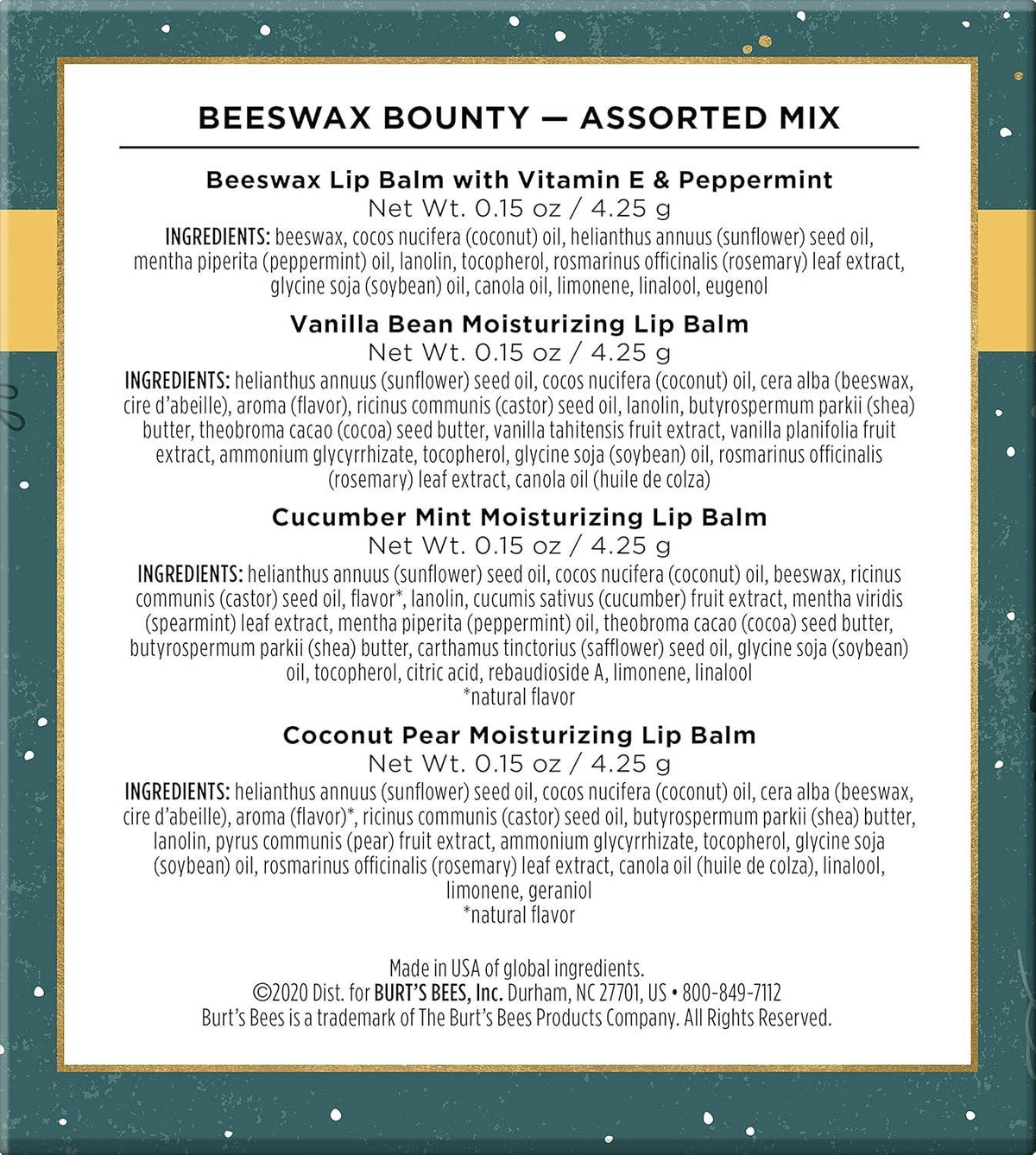 Burt’s Bees Beeswax Bounty Assorted Set Holiday Gift Stocking Stuffer, 1 ea - OTC Shoppe Express