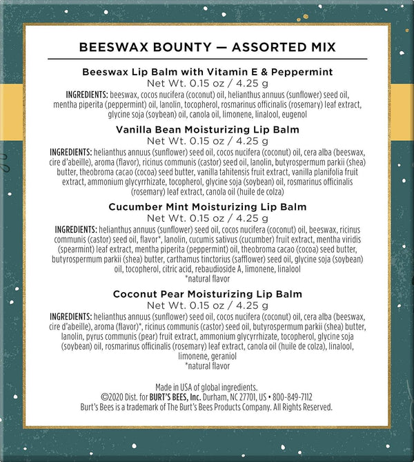 Burt’s Bees Beeswax Bounty Assorted Set Holiday Gift Stocking Stuffer, 1 ea - OTC Shoppe Express
