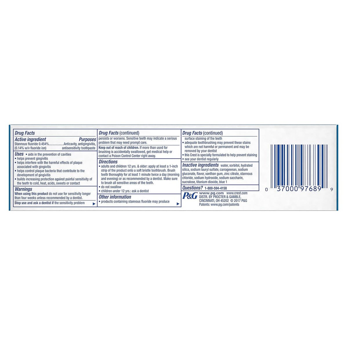 Crest Pro-Health Toothpaste, Sensitive & Enamel Shield, 4.6 oz