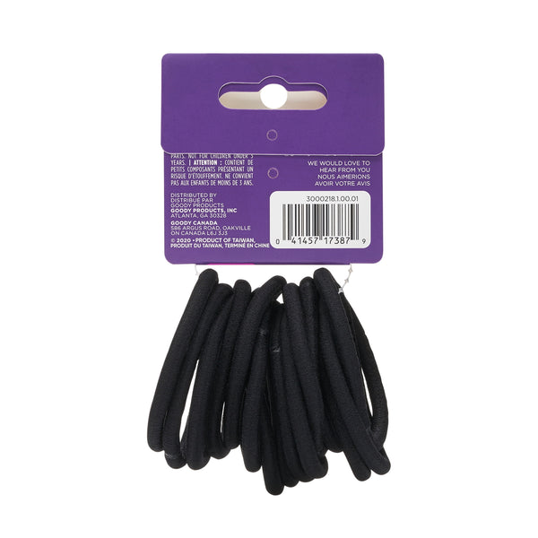 Goody Ouchless Super Stretch Hair Ties for Thick Hair, Secure Grip, All-Day Wear, Black, 15 Count