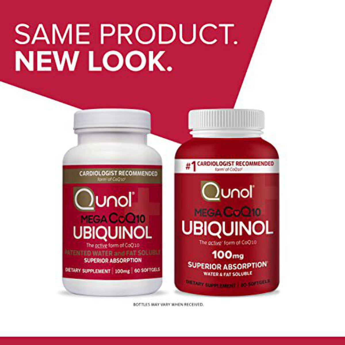 Qunol Mega Ubiquinol CoQ10 Softgels, 100mg, Antioxidant Supplement for Heart Health, 60 Count